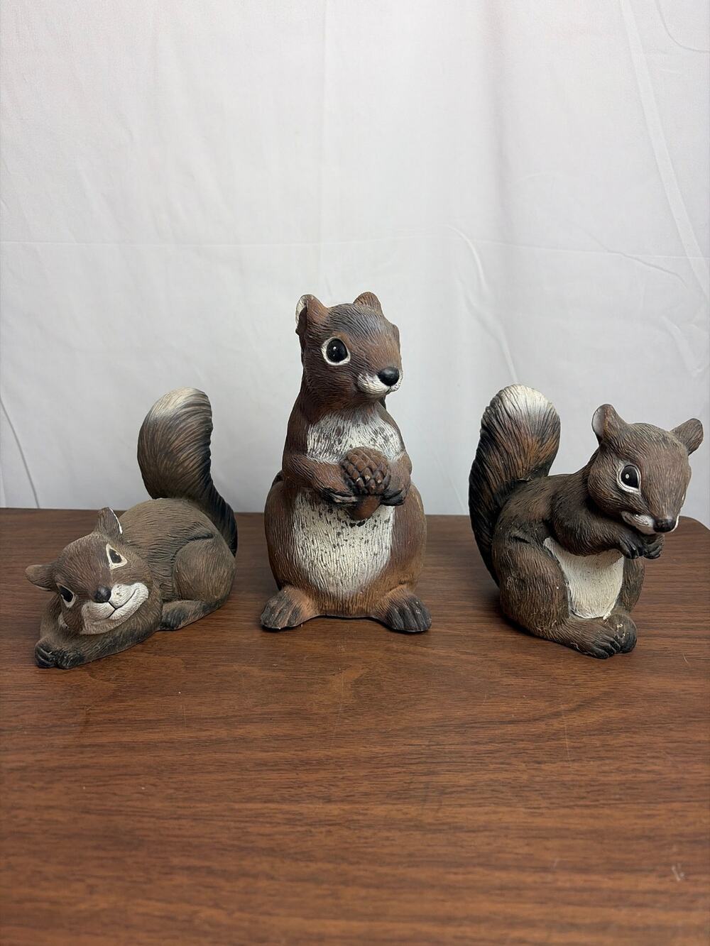 VTG 1990 Artline Inc Squirrel Blow Mold Garden Statues Model 6017 Set of 3